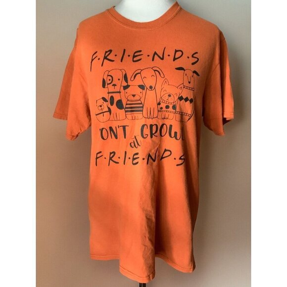 Vintage Friends Don’t Growl At Friends Orange Dog Graphic Short Sleeve Tee M - Picture 7 of 8
